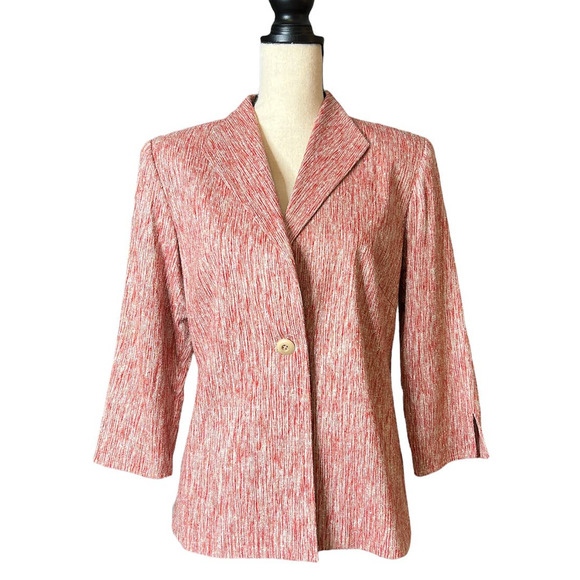Ann May Silk Blend Jacket in Pink and Cream Size 6 - Picture 1 of 5